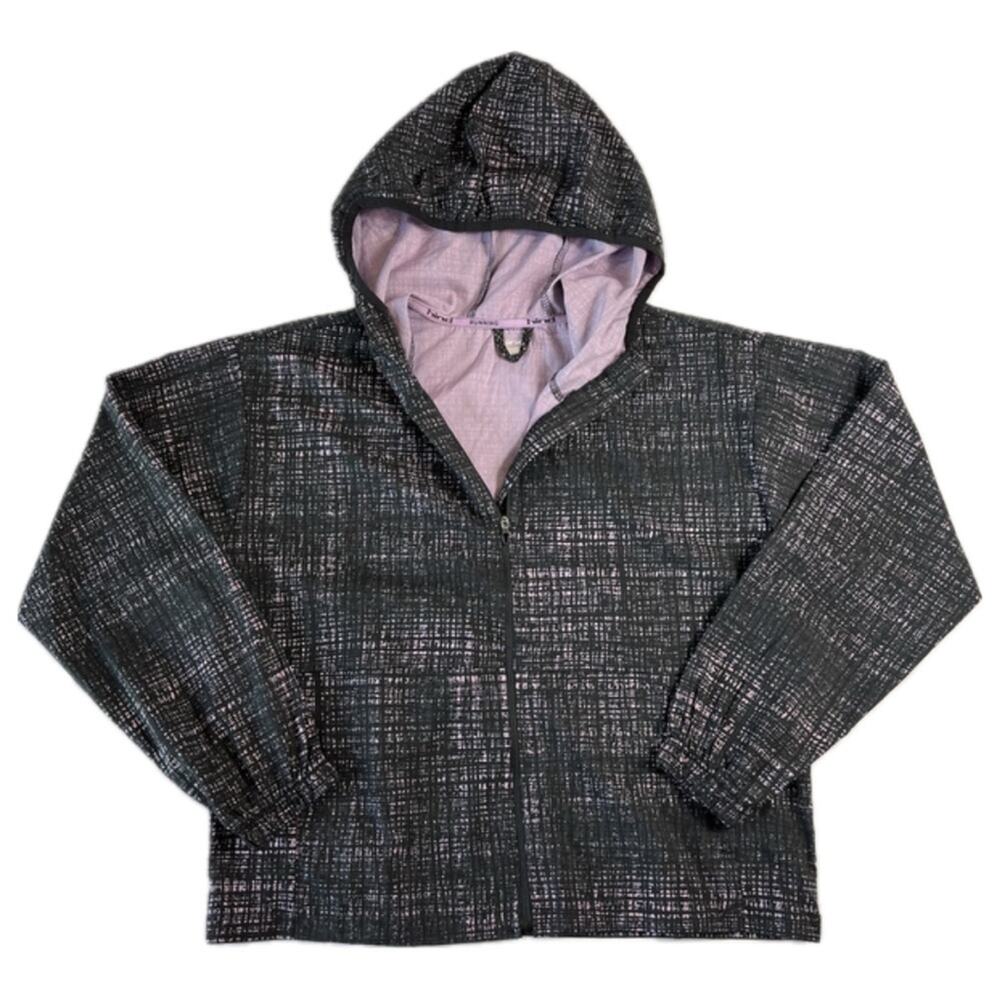 Hind Running Women's Medium Purple & Black Full Zip Hooded Jacket Cold Layer